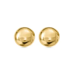 10K Yellow Gold High Polish Button Stud Earrings