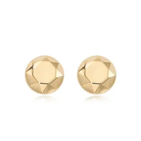 14k Faceted Button Stud Earrings