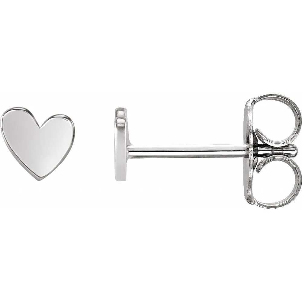 14K Yellow Asymmetrical Heart Earrings