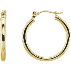 14K Yellow Gold 20mm Hoop Earrings