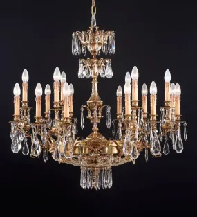 18 Light French Gold &Asfour Crystal Chandelier