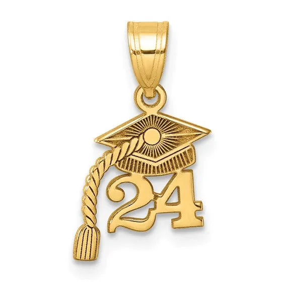 2024 Graduation Cap with Dangling Tassel Charm 9.6MM