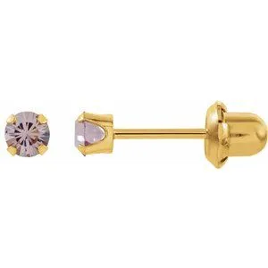 24K Gold-Plated Stainless Steel Imitation Blue Sapphire Inverness® Piercing Earrings