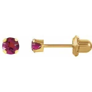 24K Gold-Plated Stainless Steel Imitation Blue Sapphire Inverness® Piercing Earrings