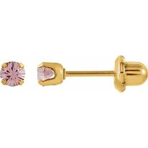 24K Gold-Plated Stainless Steel Imitation Blue Sapphire Inverness® Piercing Earrings