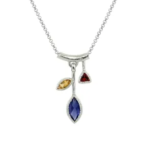 3 Stone Petal Pendant Iolite – Small