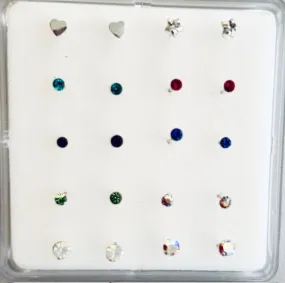 925 Sterling Silver Ear Stud Box Set (10 pairs) - SS414