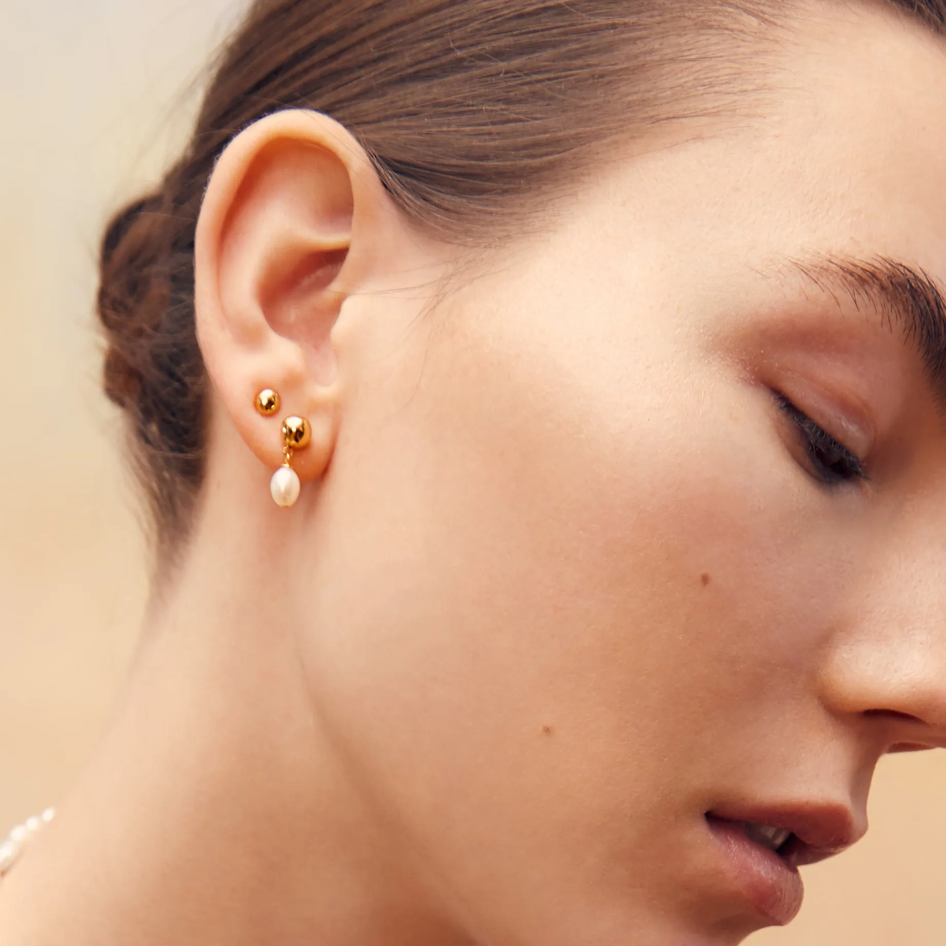 Alouet Pearl Studs - Gold