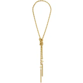 Antique Gold Twisted Evy Tassel Neckace