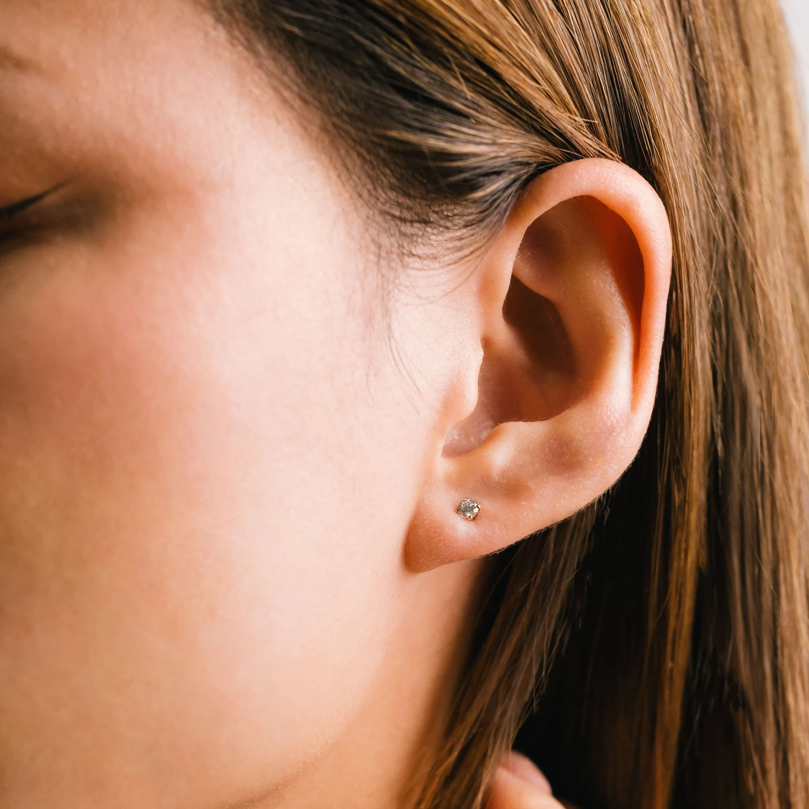 August Birthstone Gold-Filled Stud Earrings