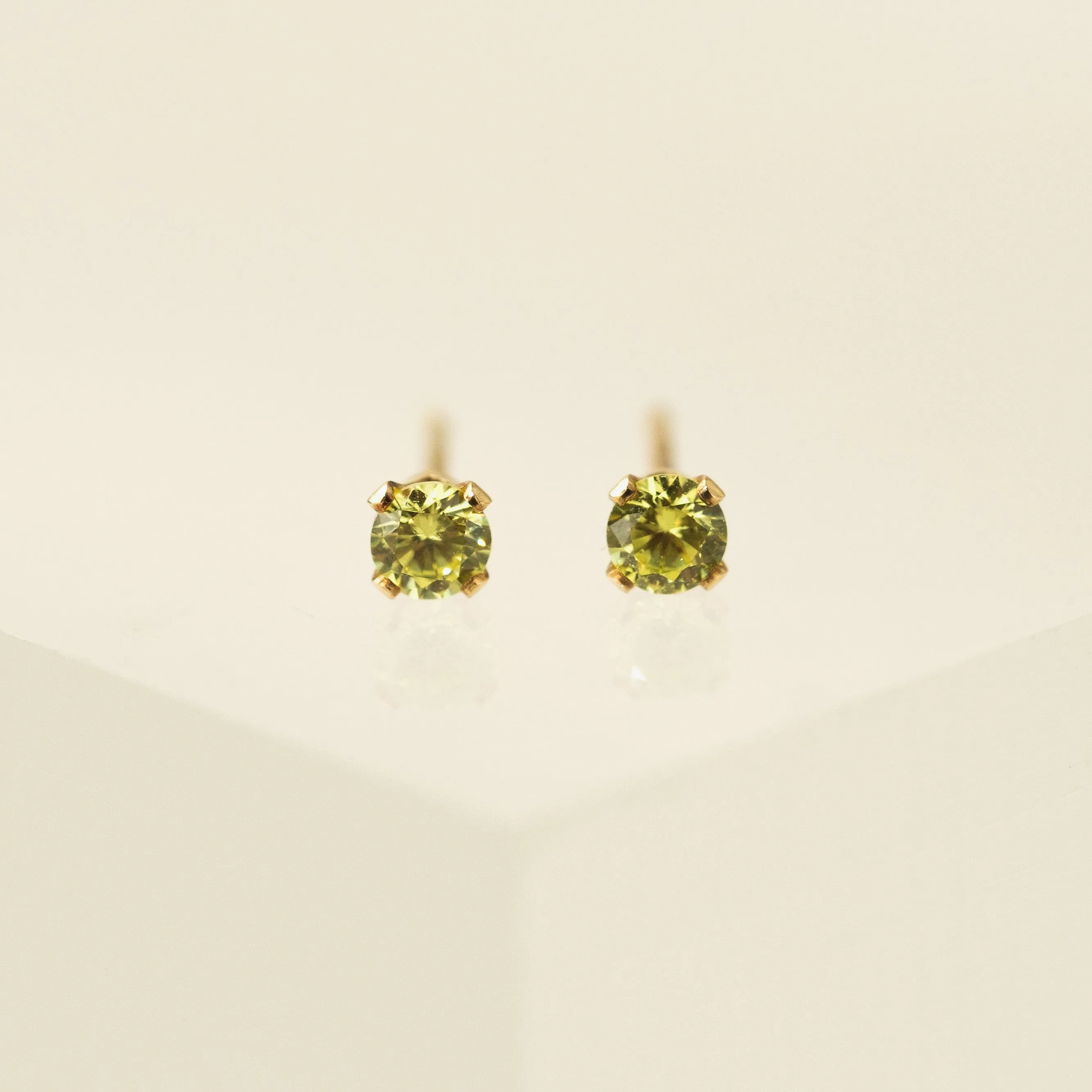 August Birthstone Gold-Filled Stud Earrings