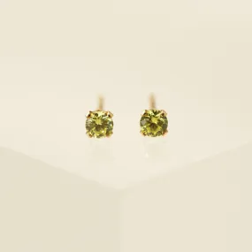 August Birthstone Gold-Filled Stud Earrings