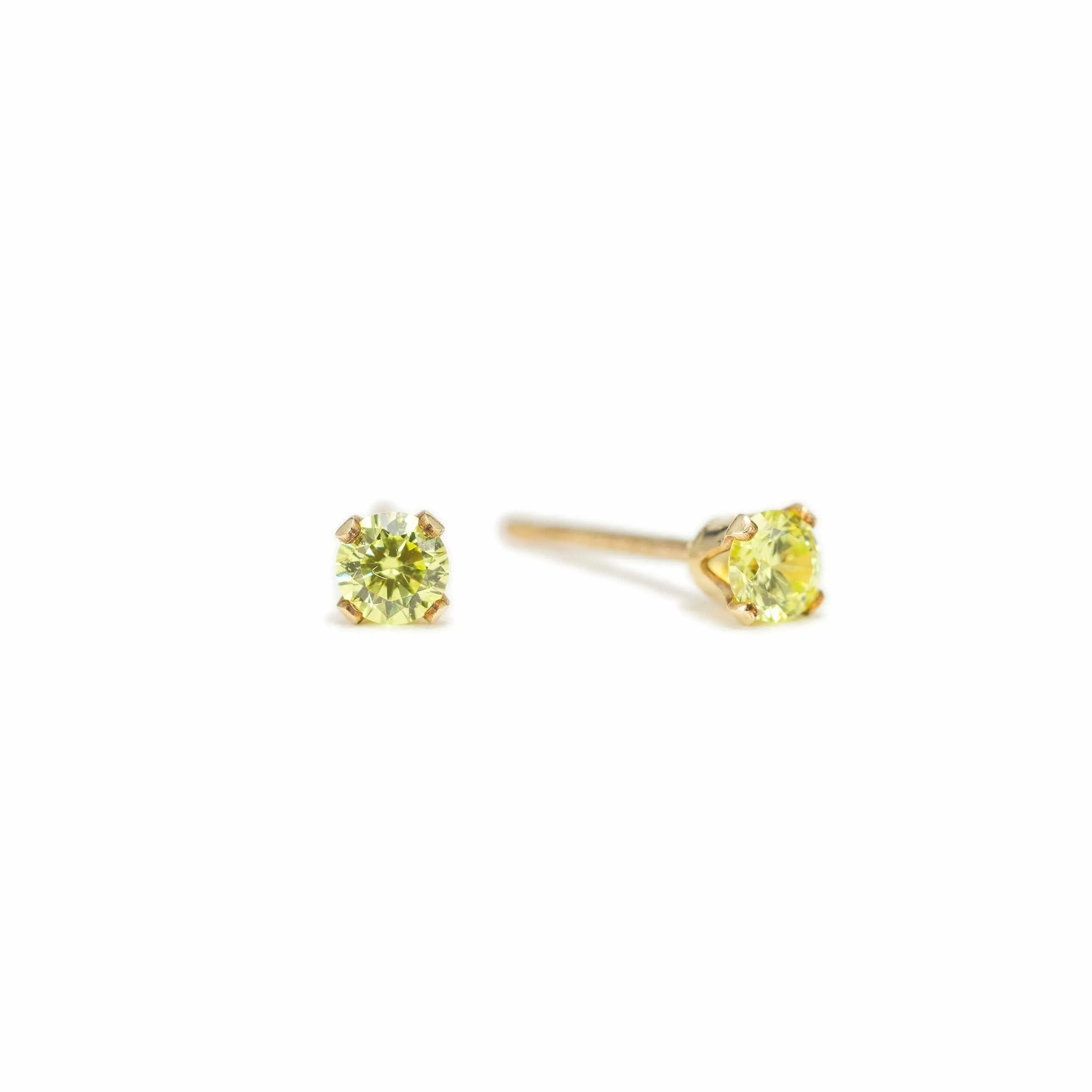 August Birthstone Gold-Filled Stud Earrings