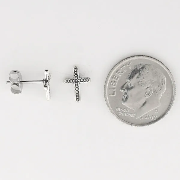 Beaded Cross Studs