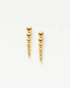 Beaded Drop Stud Earrings | 18k Gold Vermeil