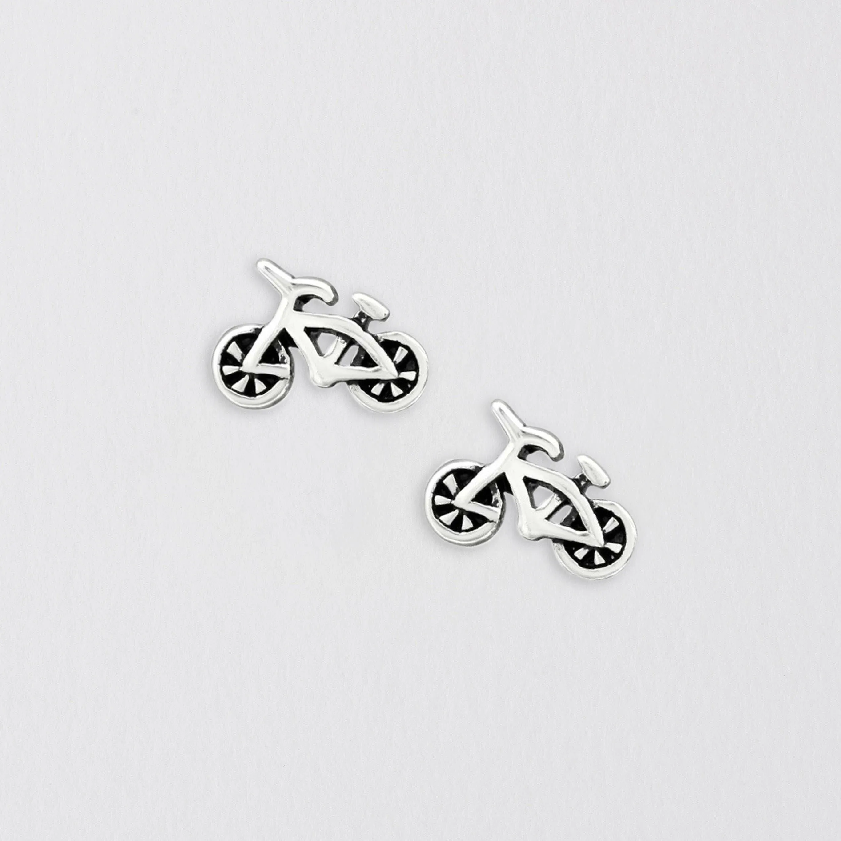 Bicycle Silver Ear Studs