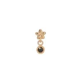 Black Diamond Flower Dangle Earring (Single) (ready to ship option)*