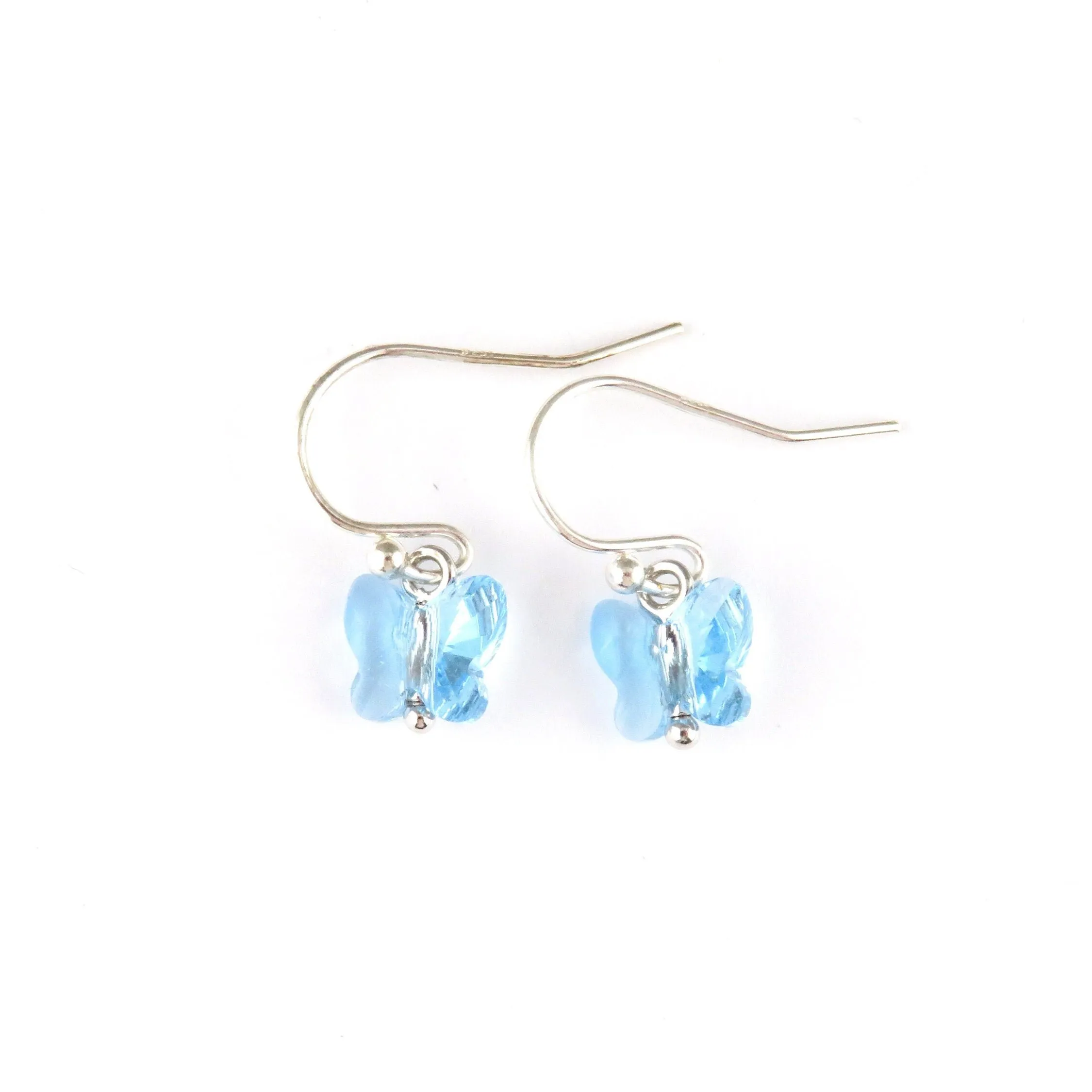 Blue Crystal Butterfly Earrings