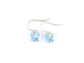 Blue Crystal Butterfly Earrings