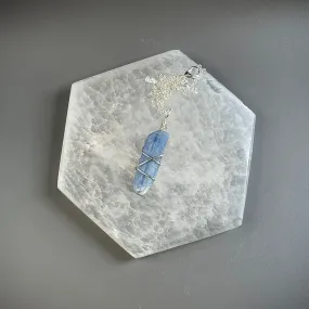 Blue Kyanite Crystal Necklace - Raw Stone