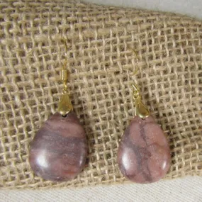 Brown Gemstone Teardrop Earrings