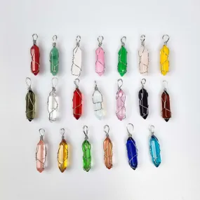 Caged Kyber Crystal Pendants