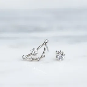 Capricorn 24k White Gold Plated Studs