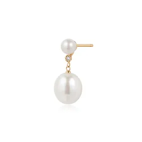 CAROLEENA | Double Pearl Drop Stud Earring