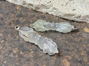 Carved Rock Crystal Dorje Pendants