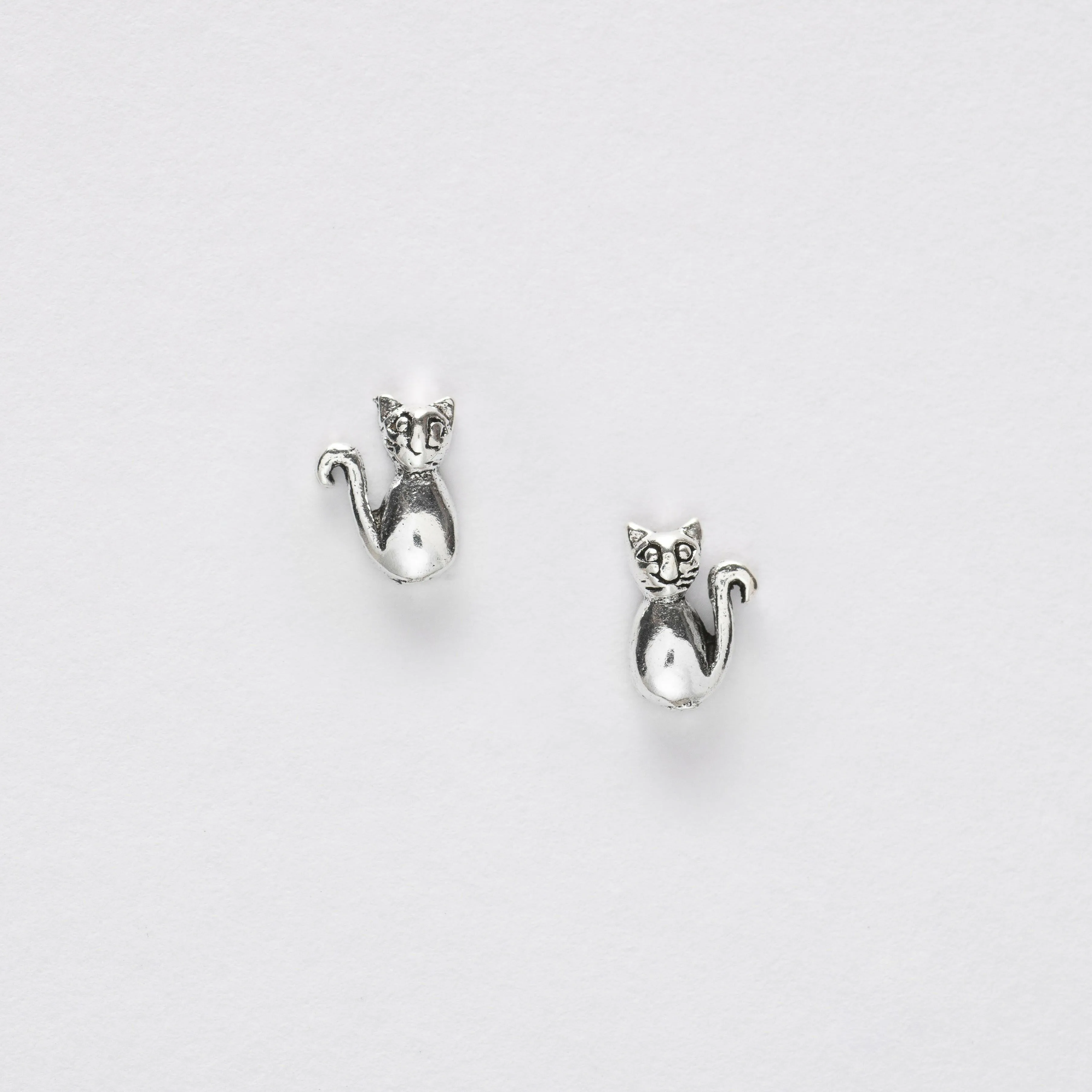 Cat Silver Ear Stud