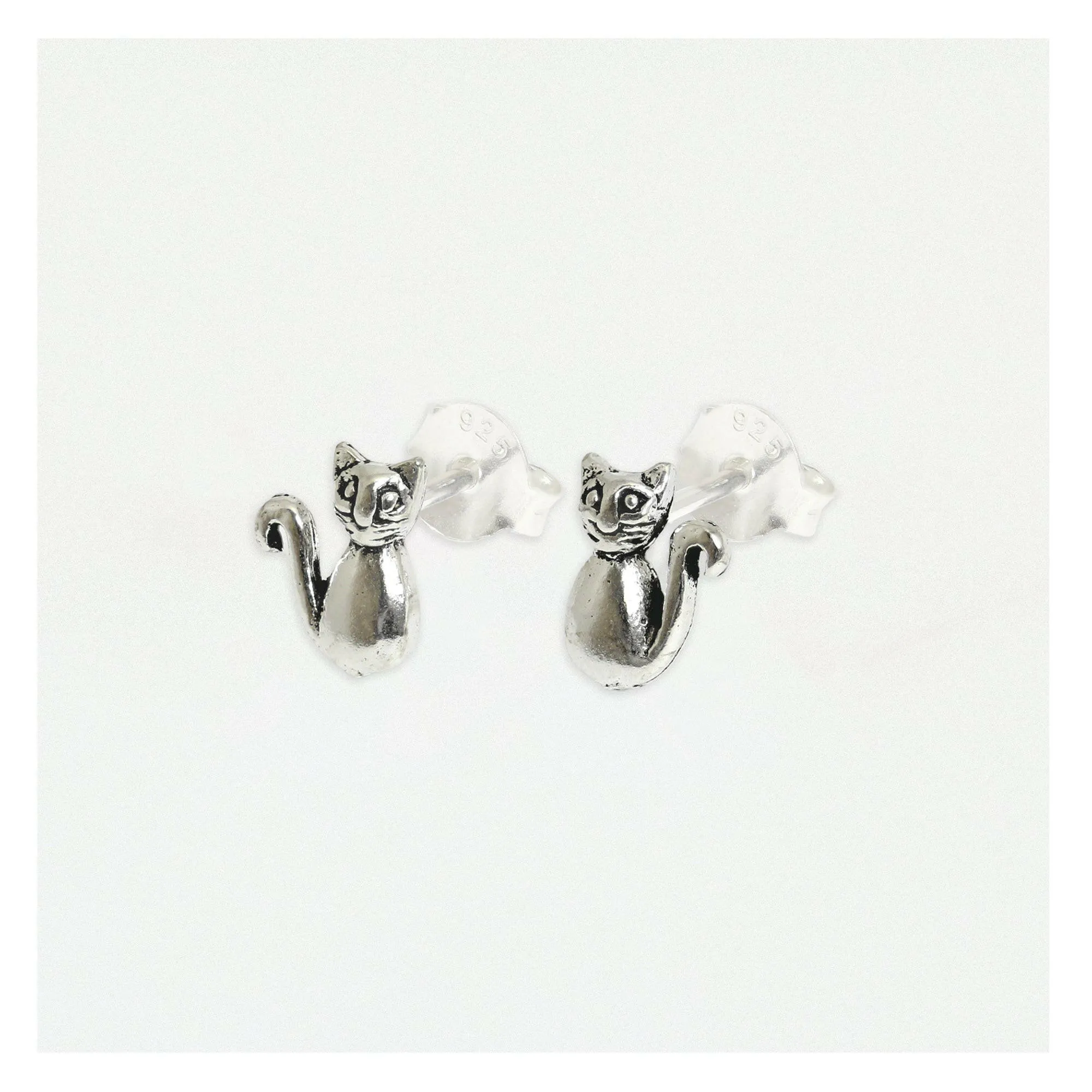 Cat Silver Ear Stud