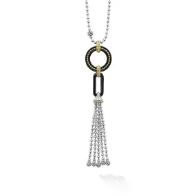 Ceramic Tassel Pendant on 34" Ball Chain