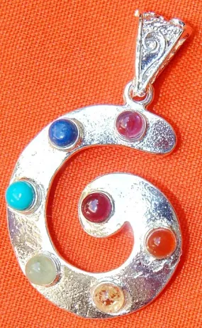 Chakra shell shaped pendant in German silver