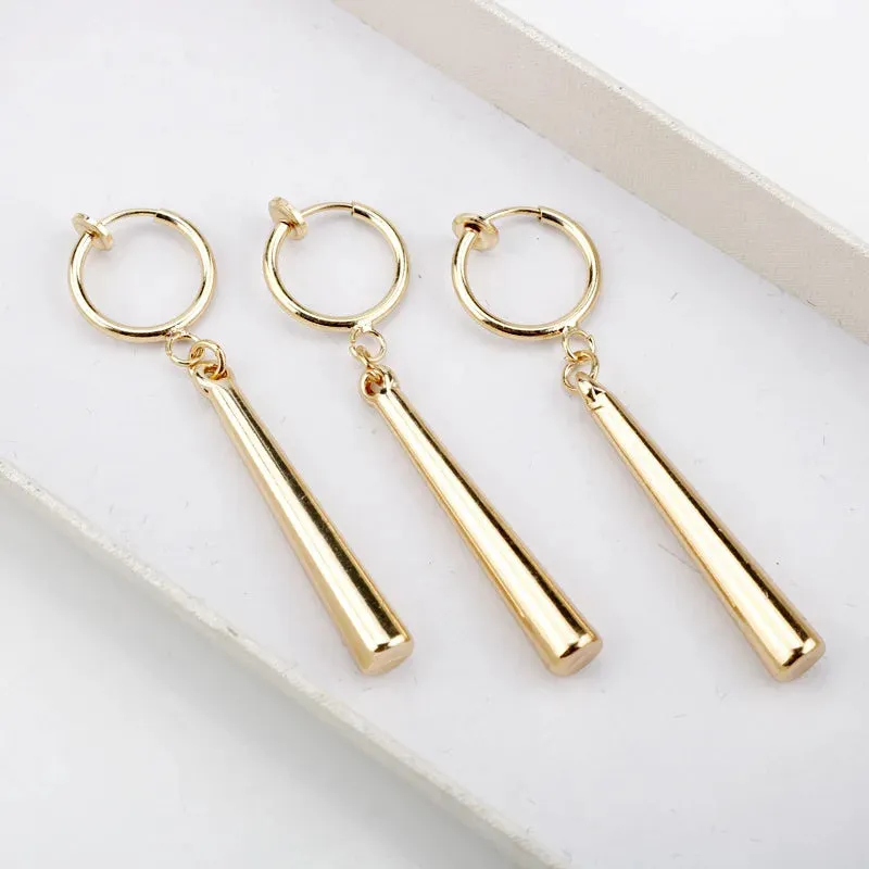 Charmsmic 3Pcs/Set Anime Zoro Earrings Ear Clips Gold Color Small Geometric Non-pierced Jewelry Hot Sell Wholesale