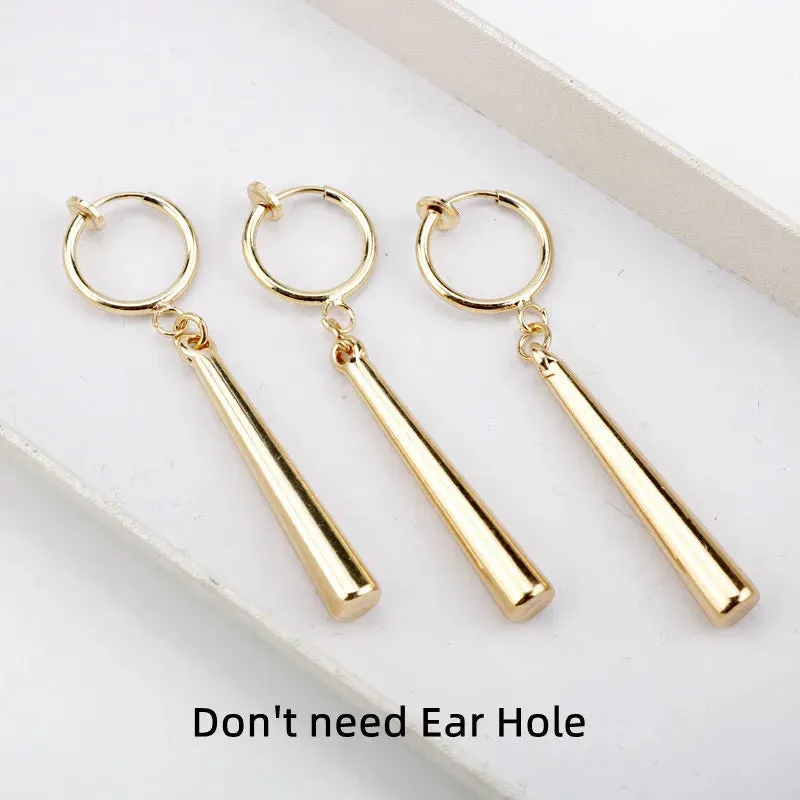 Charmsmic 3Pcs/Set Anime Zoro Earrings Ear Clips Gold Color Small Geometric Non-pierced Jewelry Hot Sell Wholesale