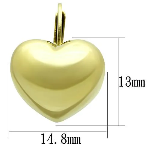 CJG2290 Wholesale Women's Stainless Steel IP Gold Heart Earrings