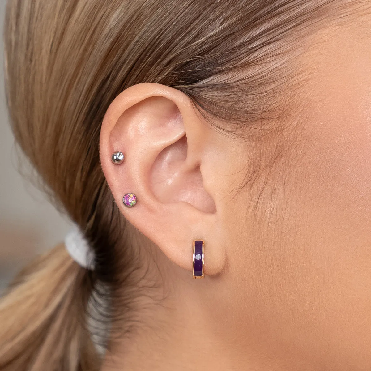 Crystal Ball Helix Single Earring