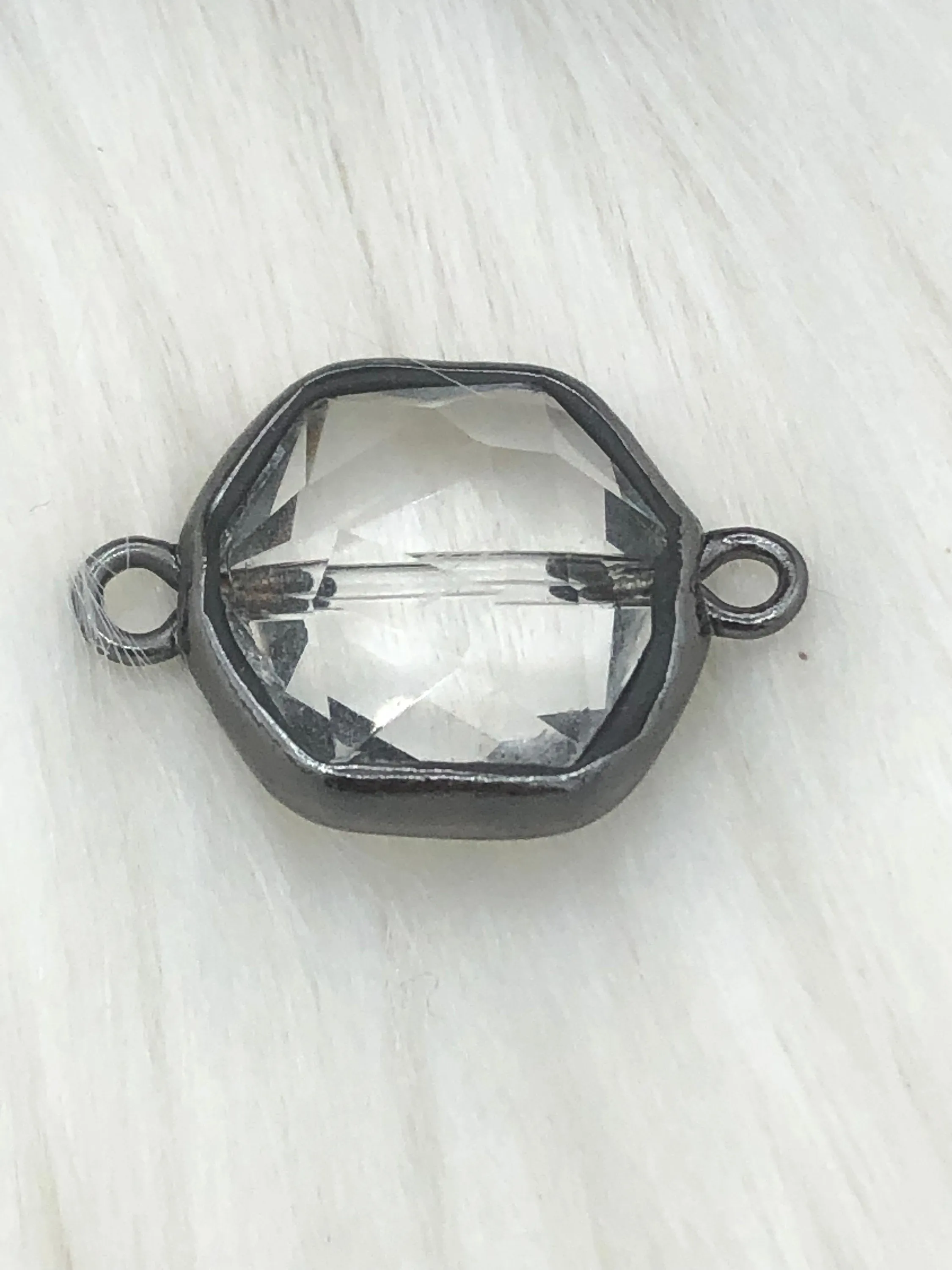 Crystal Gunmetal Soldered Pendants and charms. Connector Soldered Charm, Drop Soldered Charms and Pendants, 4 Styles. Fast Shipping