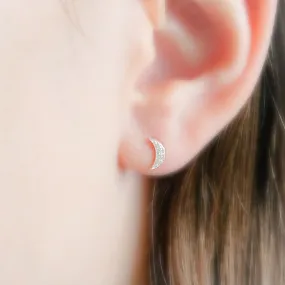 Dainty Crescent Moon Studs