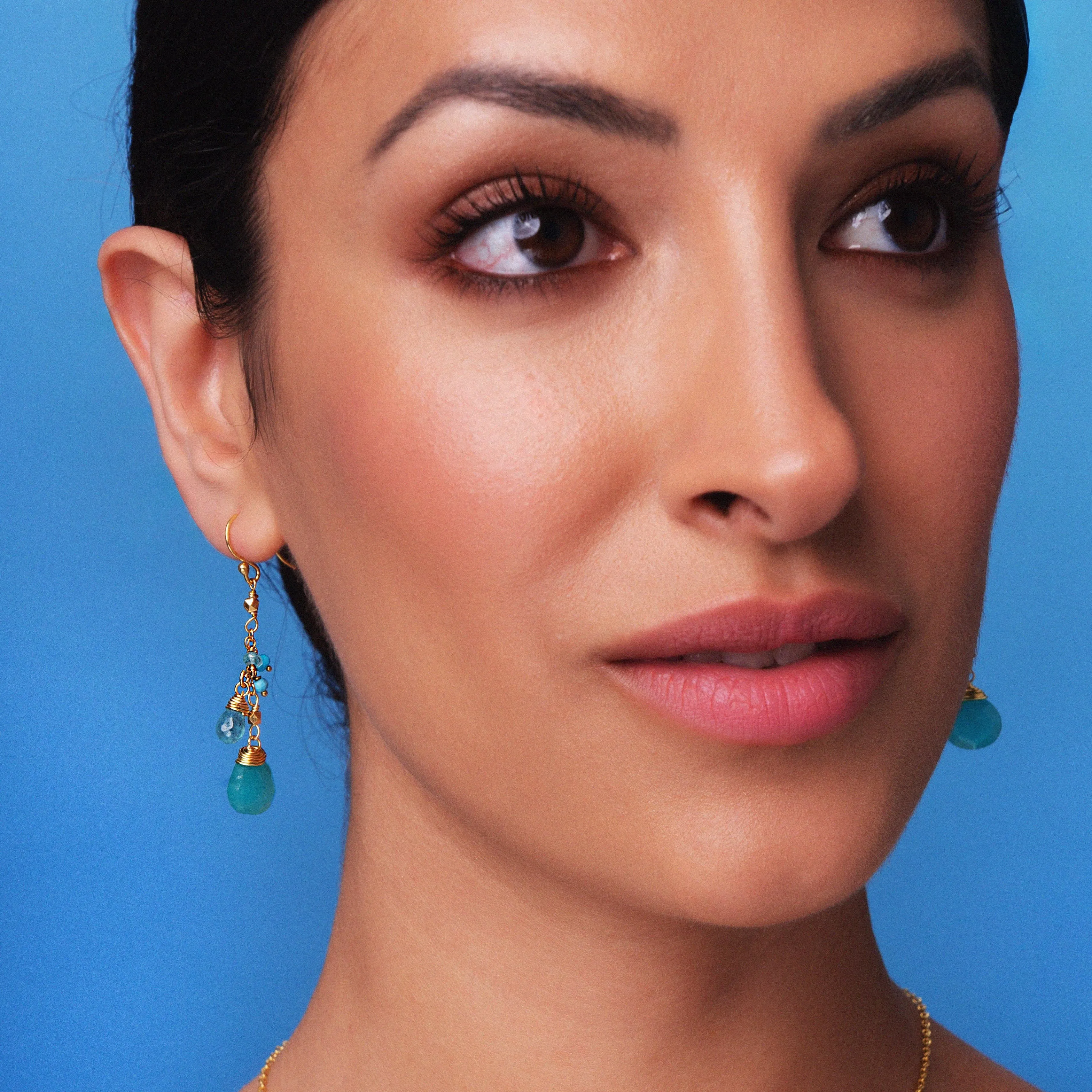 Dana Earrings Aqua