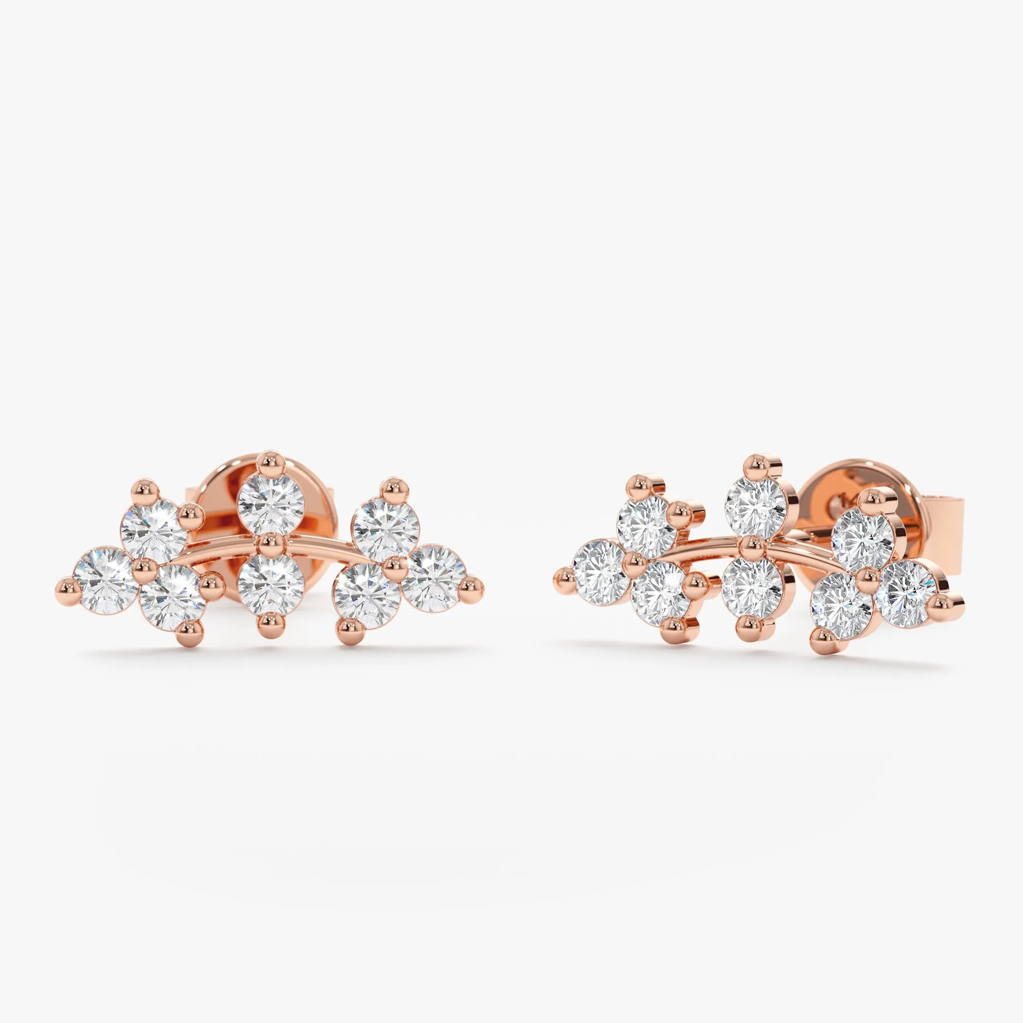 Diamond Vine Ear Climbers Studs, Everleigh