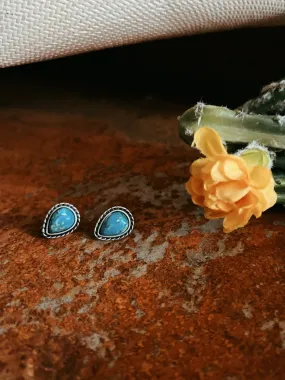 Drop Gemstone Stud Earrings