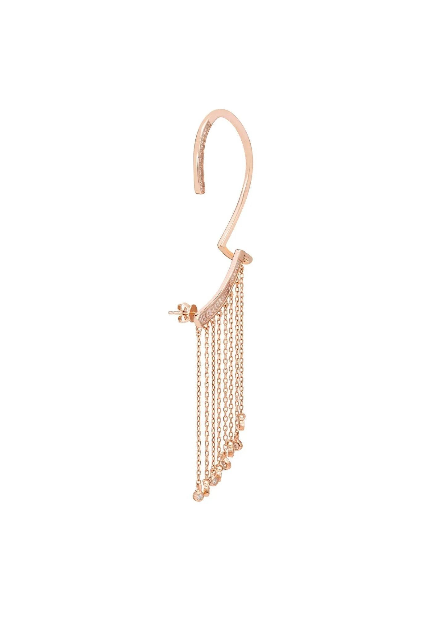 Dubai Tassel Ear Climber Left Rosegold