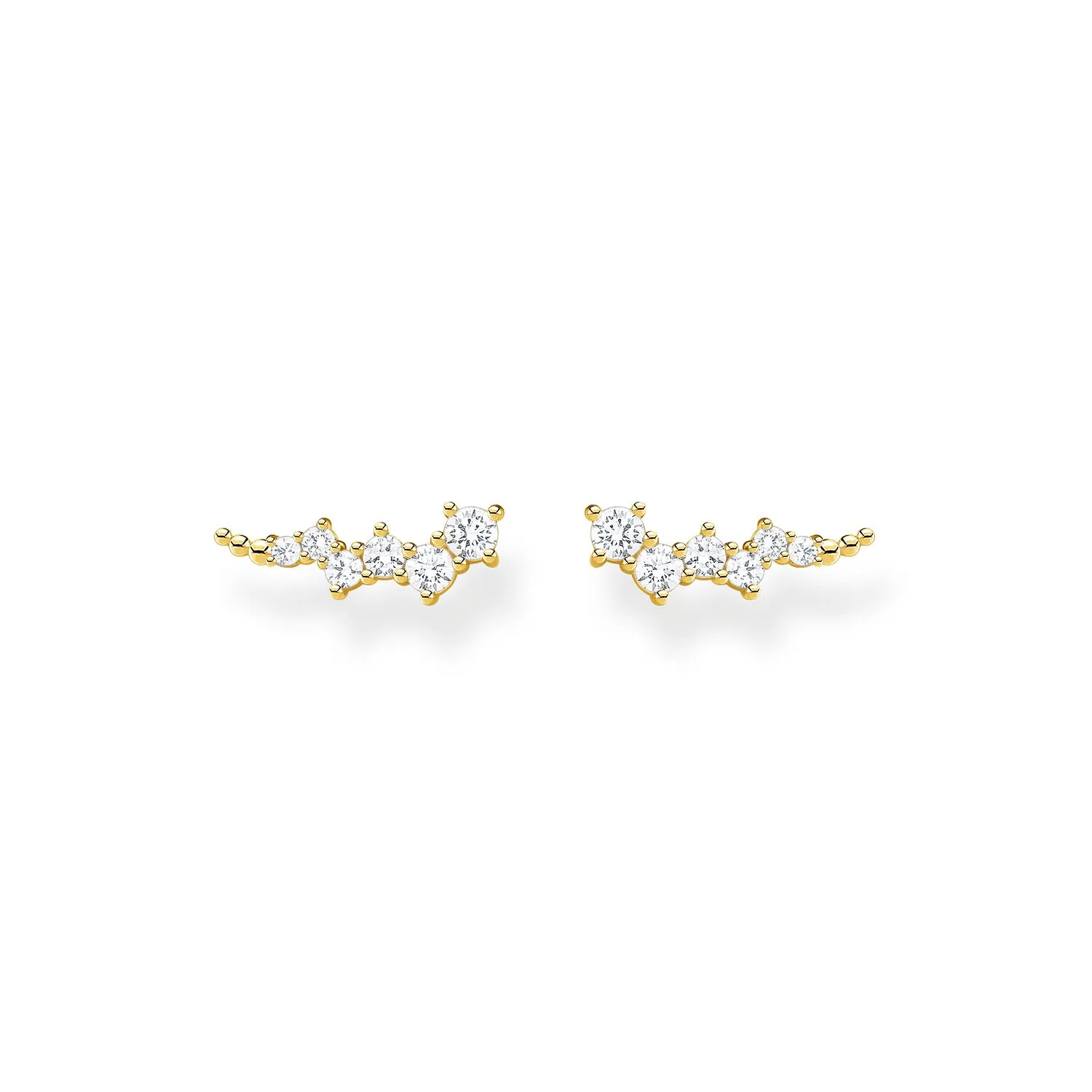 Ear Climber White Stones