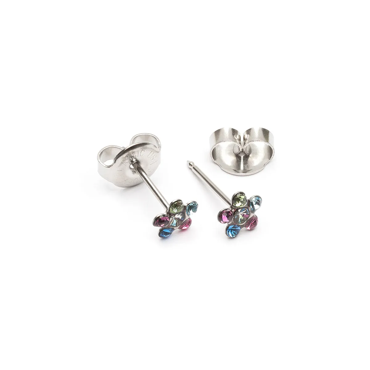 Ear Piercing Rainbow Daisy Stainless Steel Self Piercer