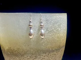 Elegant Silver Drop Tribal Earrings