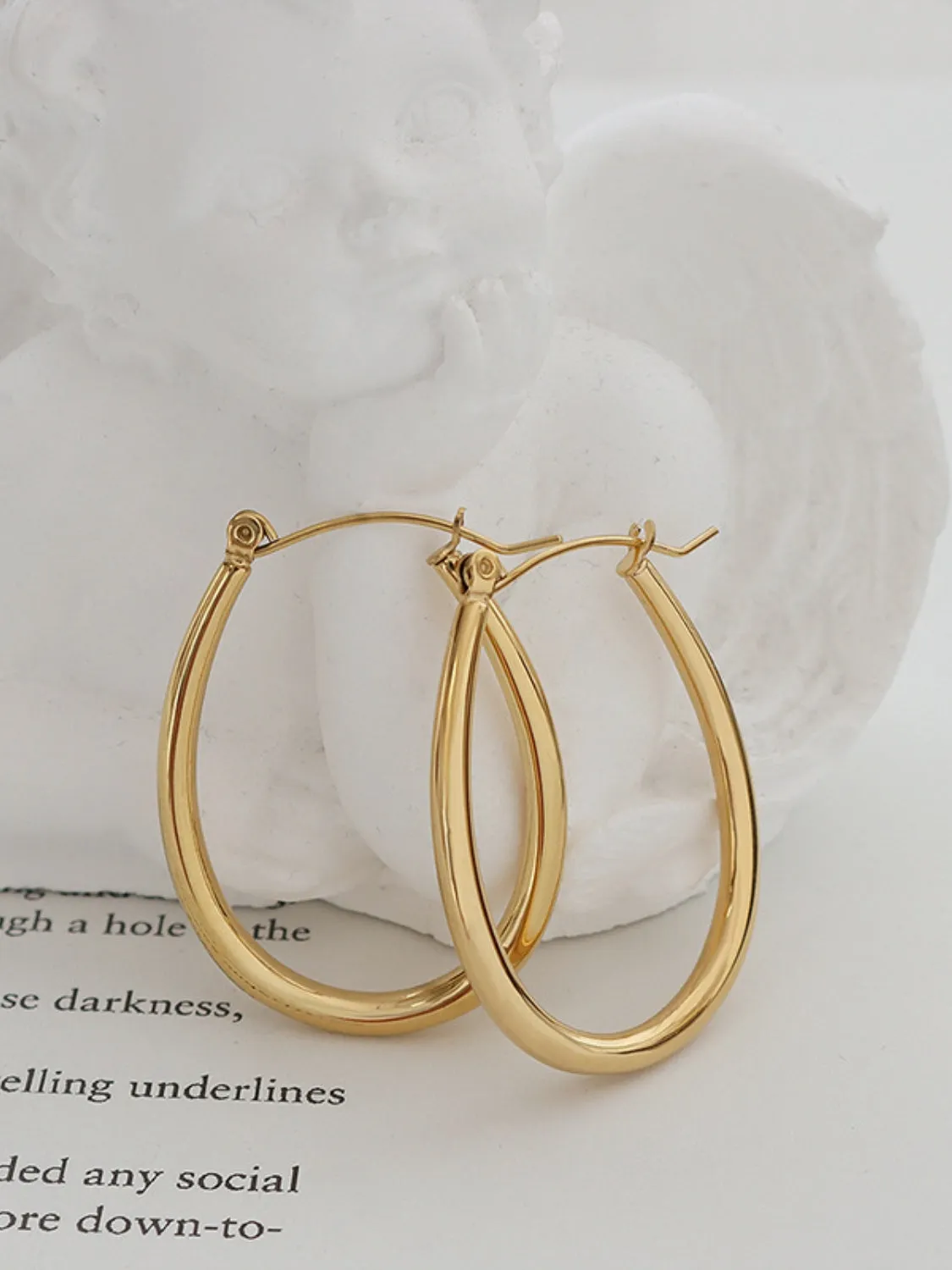 Elevate Your Look with Titanium Plated 18K Gold U-Shaped Earrings