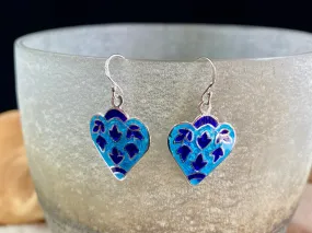 Enamel Silver Leaf Earrings