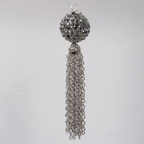 Estrellaª Premium Jewelry Pendant - Ball Tassel, Hematite / Silver