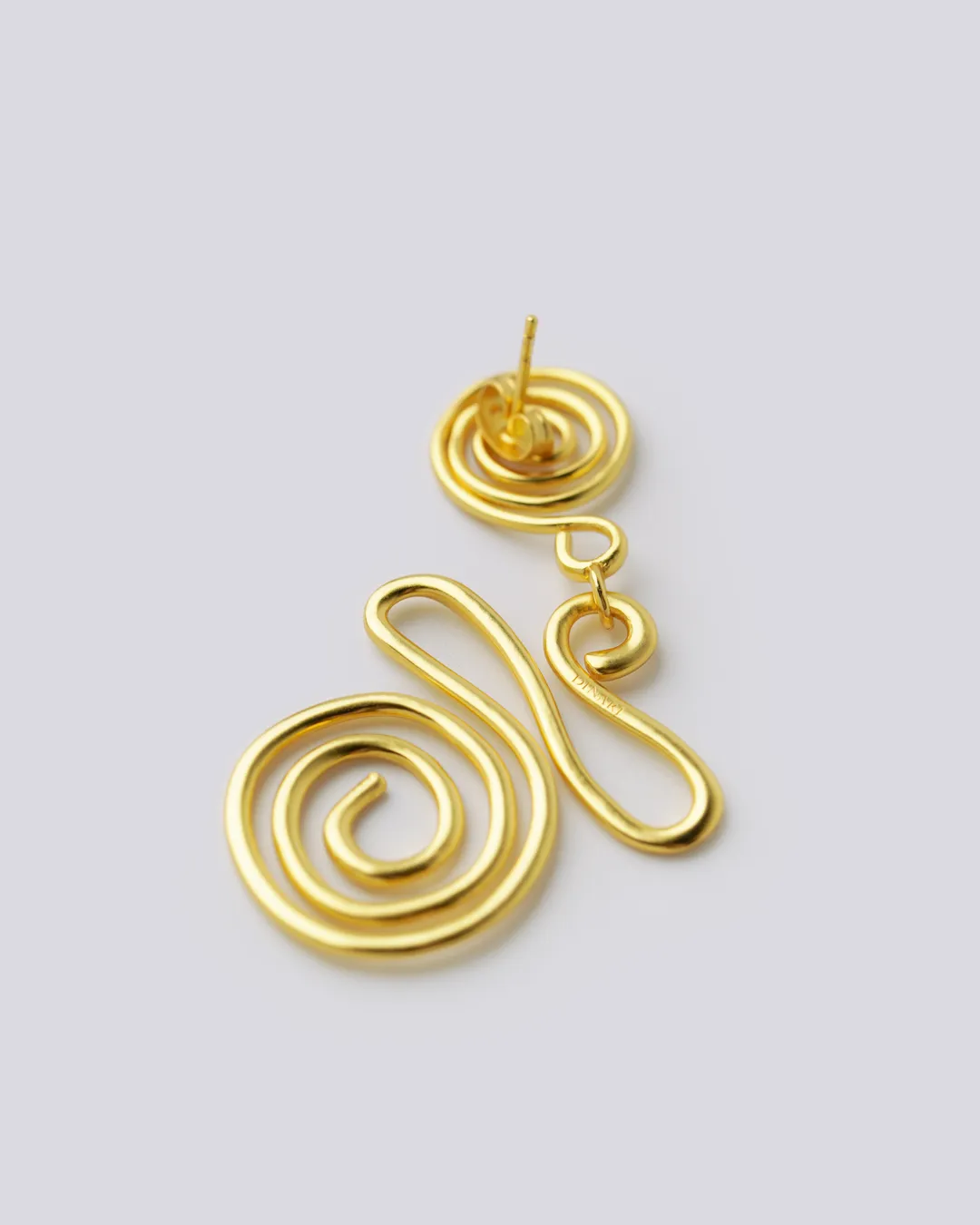 Fibonacci spiral gold earrings